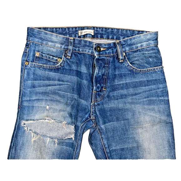 Norman Russell Selvedge Jeans USA 32/270 Beach Wash Straight Fit 27x28 Denim - Picture 4 of 9